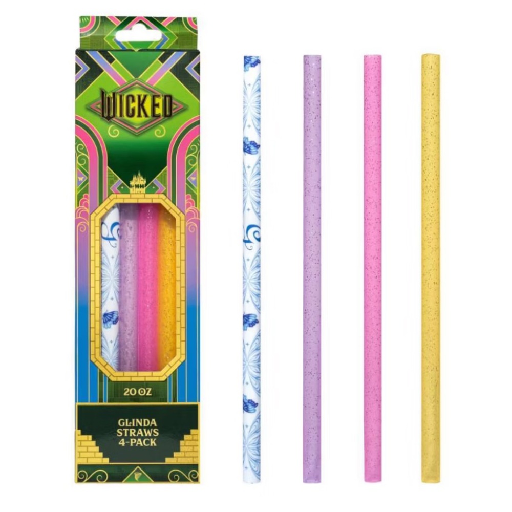 CharCharms 4pk 20oz Water Bottles Straws Wicked 2 Glinda
